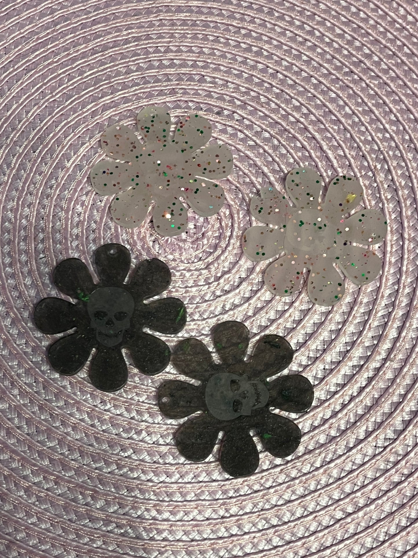 Skull flower earrings