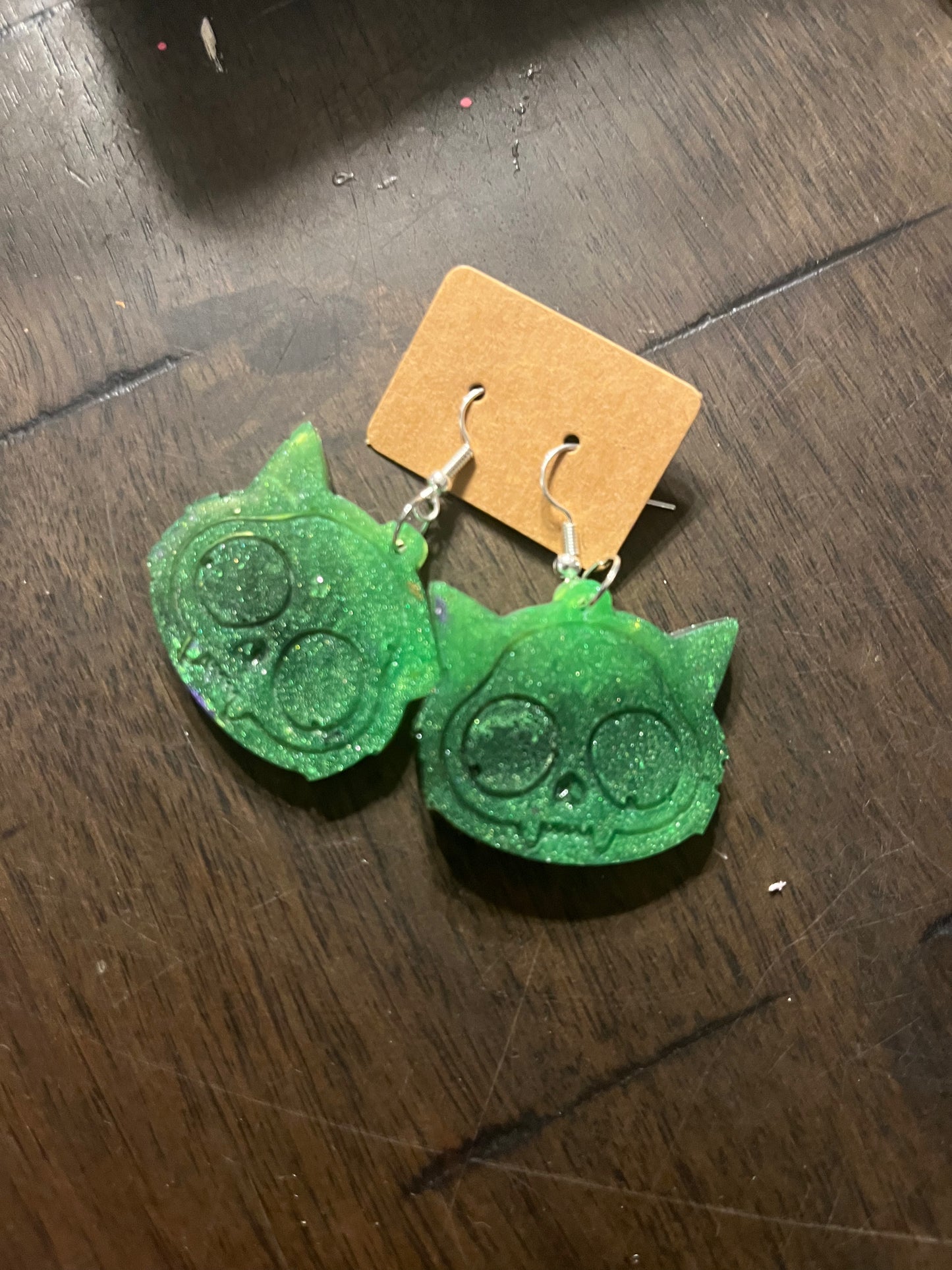 Cat skull earrings