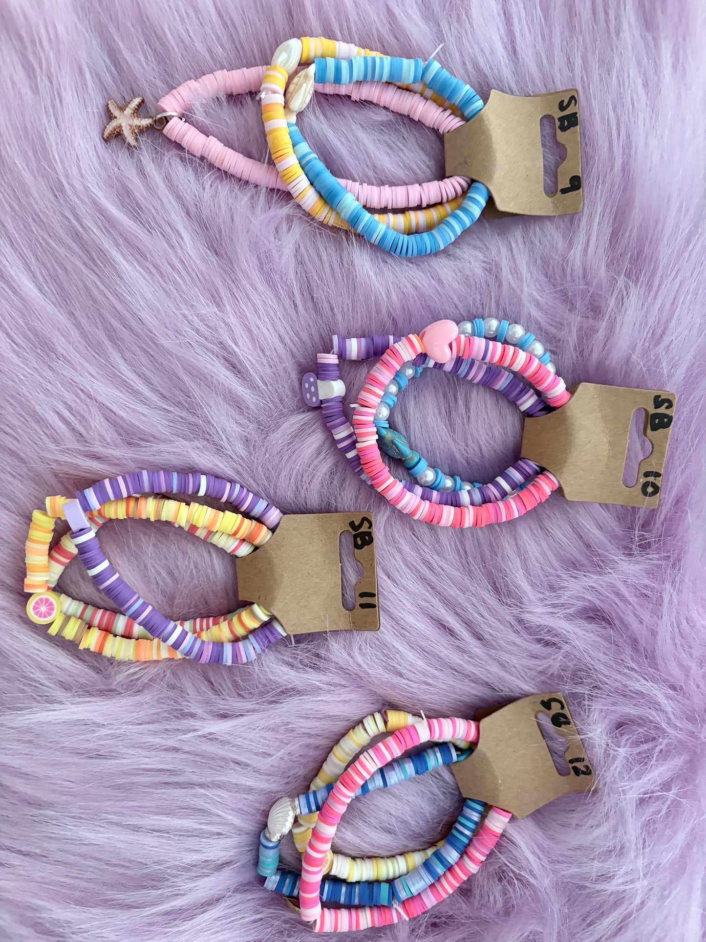 Clay bead bracelet sets