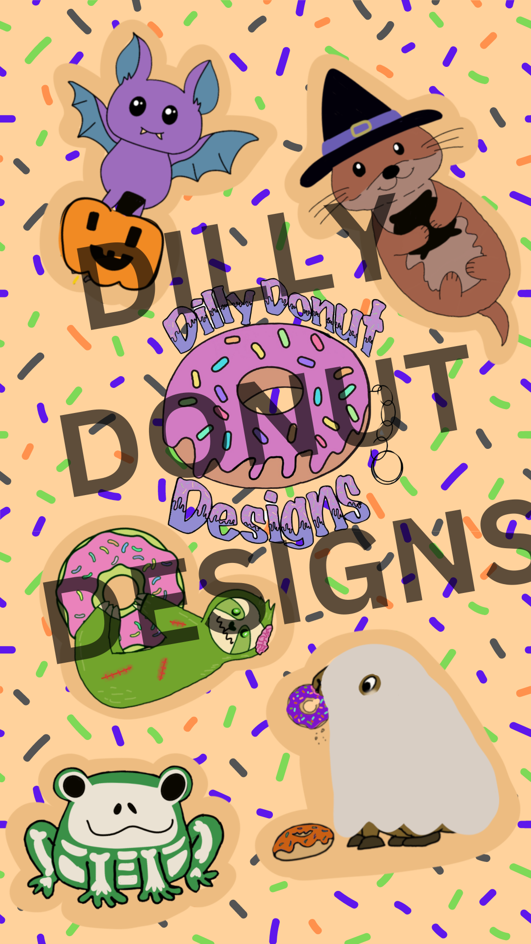 Spooky Dilly Donut Animal Background