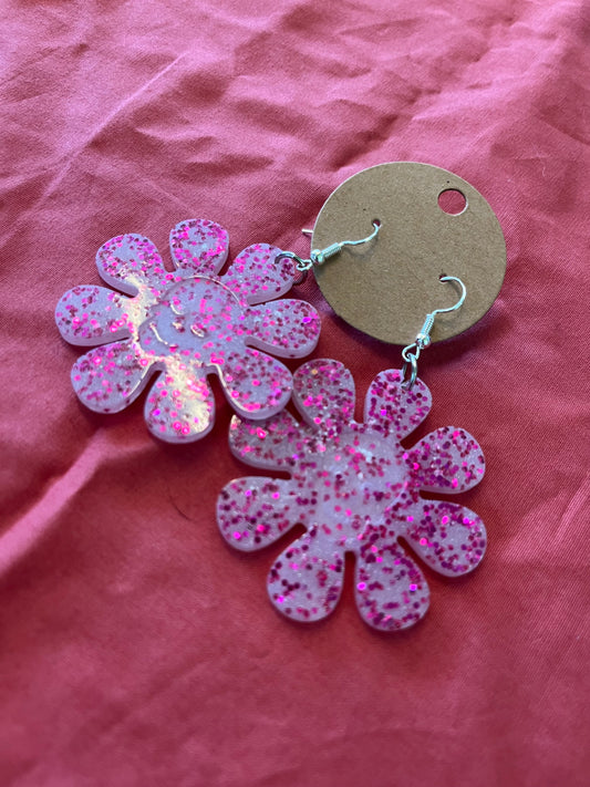 Skull flower earrings