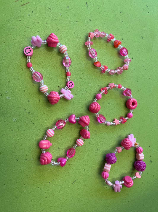 Pink charm bracelet