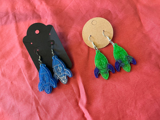 Rocket ship earrings