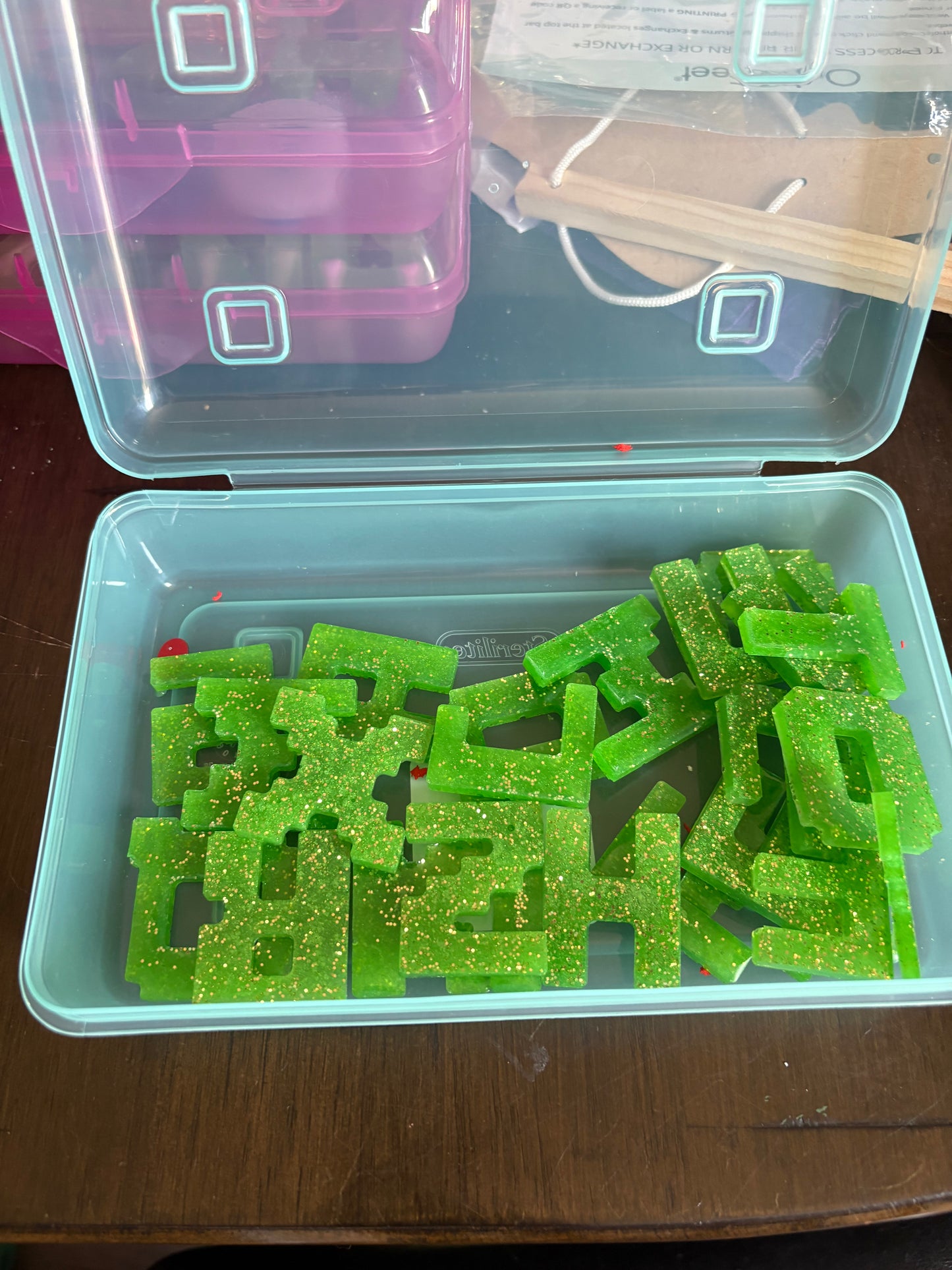 Sensory bin letters