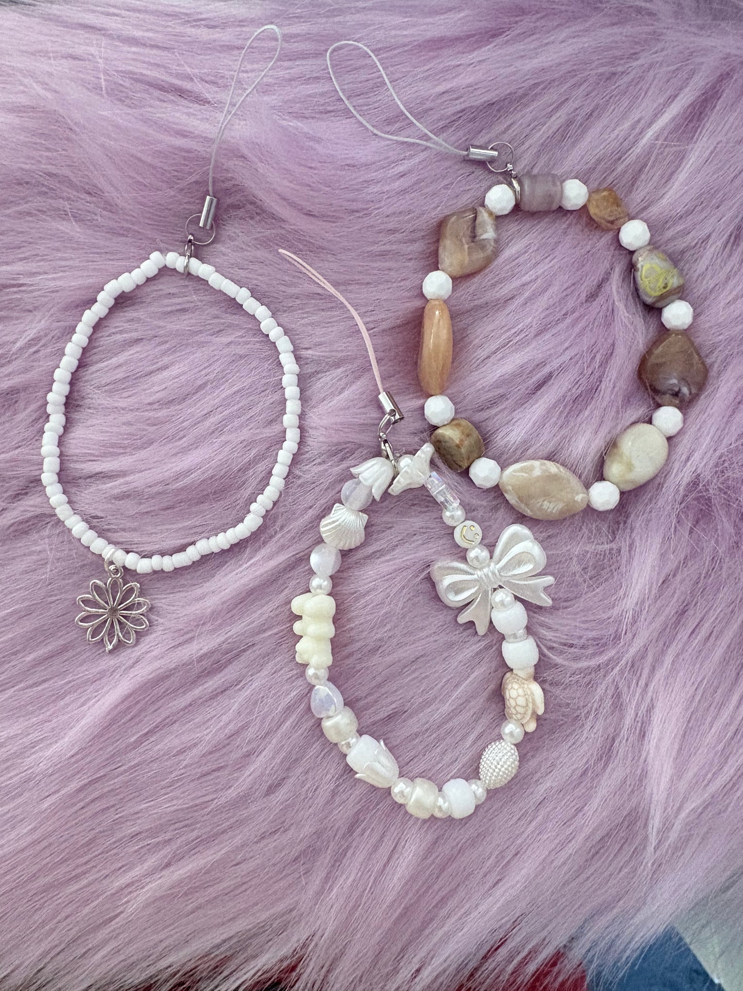 White phone charms