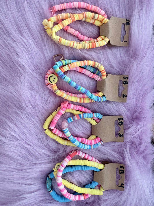 Clay bead bracelet sets