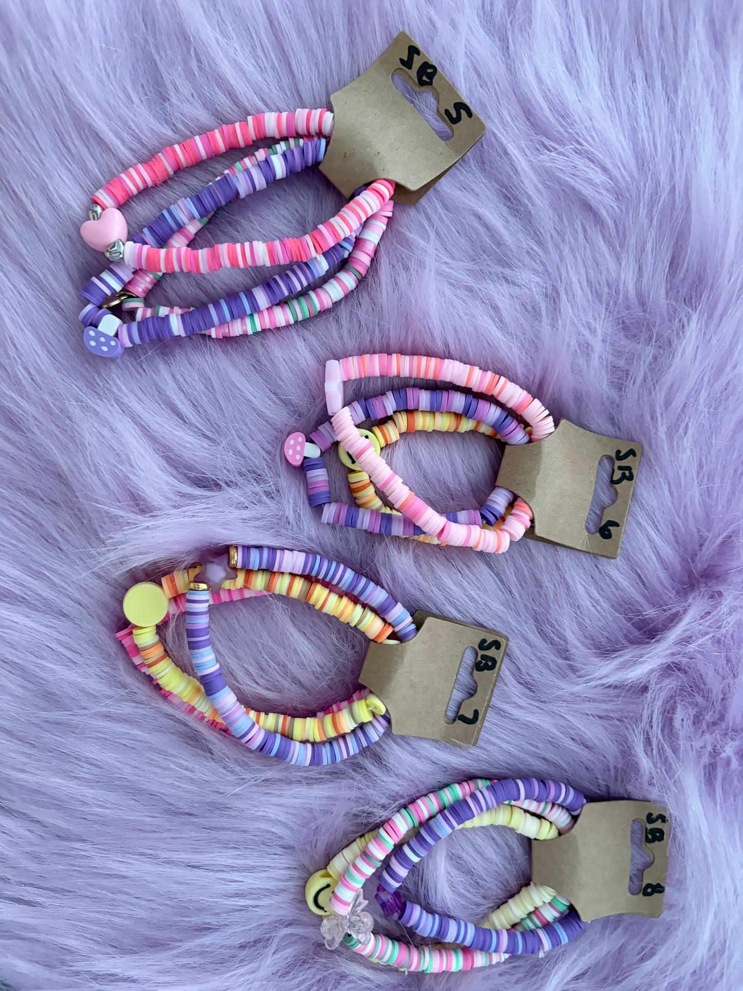 Clay bead bracelet sets
